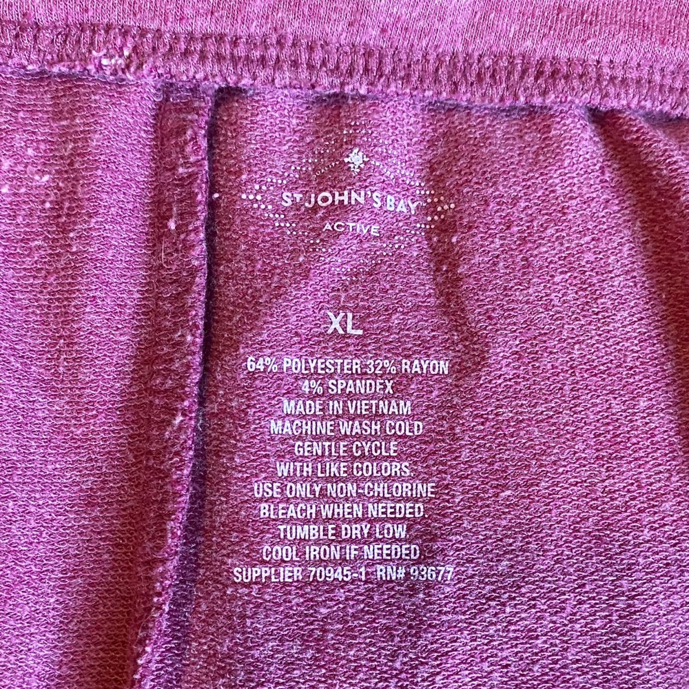 St. John's Bay Active wide legged pink capri pants drawstring - Picture 2 of 2